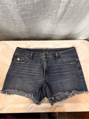 Women’s Dark Wash Denim Cutoff Shorts - Blue WOMENS SIZE 12